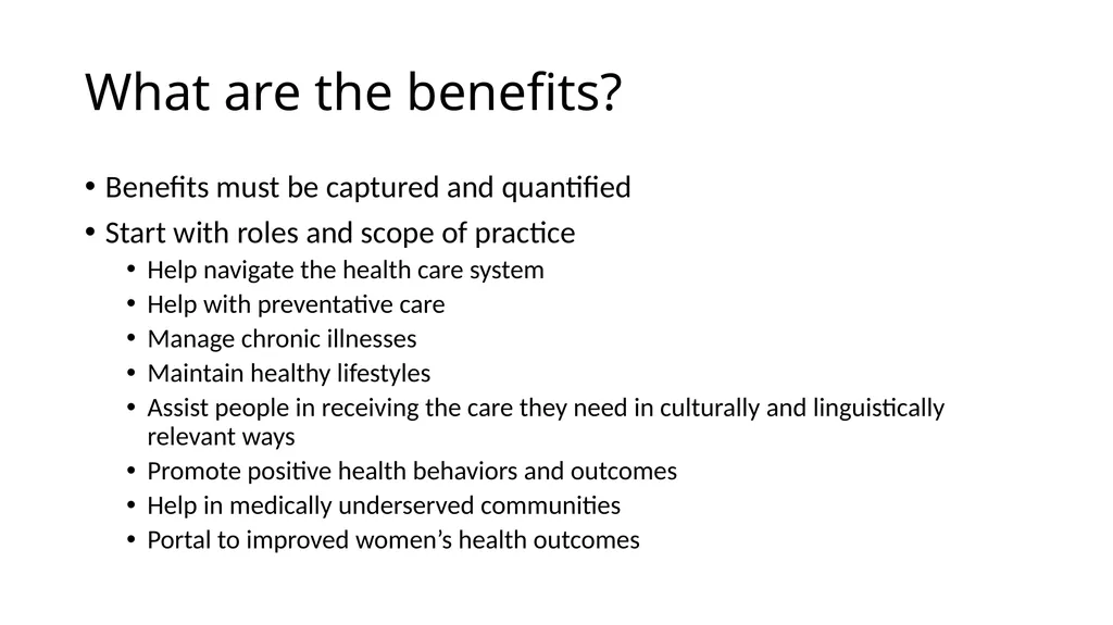 PROMOTORAS: A VALUE DRIVEN SOLUTION FOR COMMUNITY - slide 35 of 38