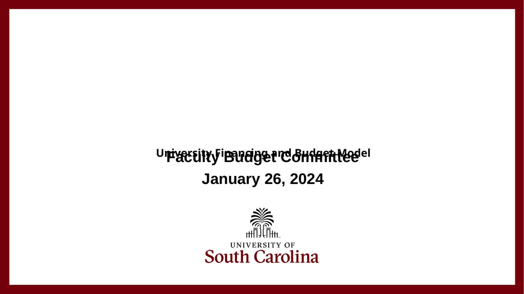 University Financing and Budget Model Faculty - slide 1 of 25