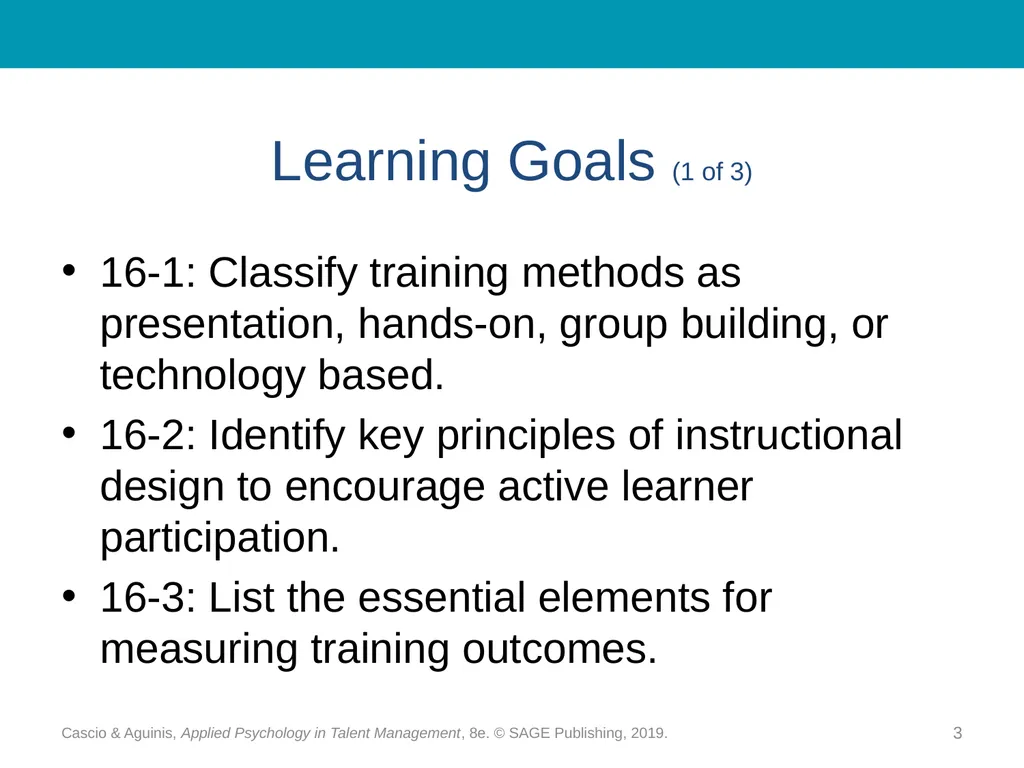 Chapter 16 Training and Development: - slide 3 of 30