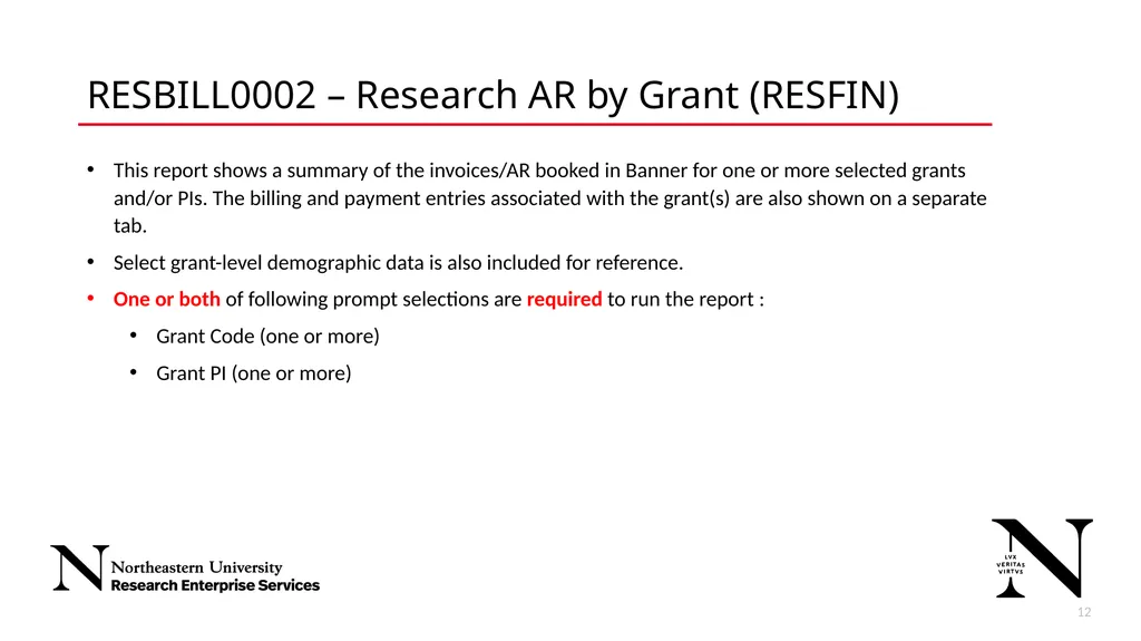 Research Finance Cognos Golden Reports 2 New - slide 12 of 17
