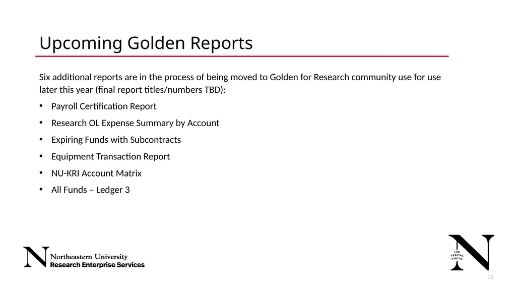 Research Finance Cognos Golden Reports 2 New - slide 15 of 17