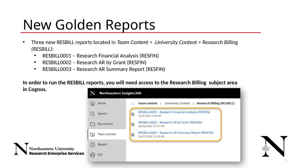 Research Finance Cognos Golden Reports 2 New - slide 3 of 17