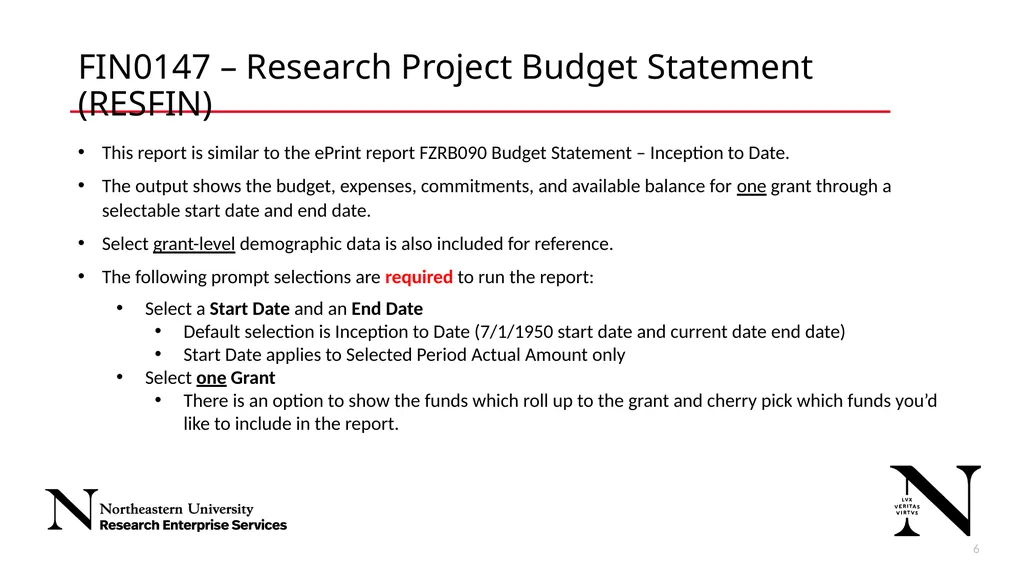 Research Finance Cognos Golden Reports 2 New - slide 6 of 17