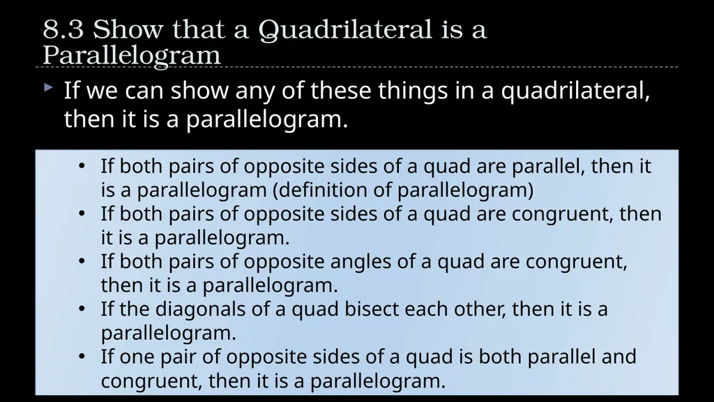 Quadrilaterals Geometry Chapter 8 This Slideshow - slide 16 of 40