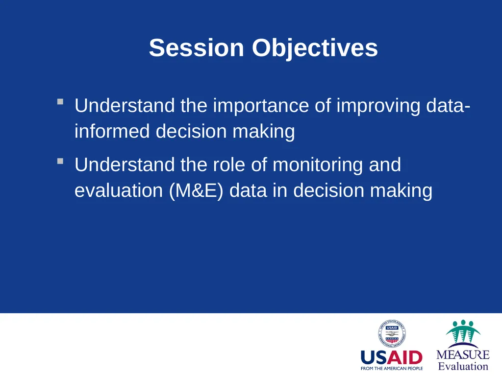 Generating Demand for Data Module 1 Session - slide 2 of 18