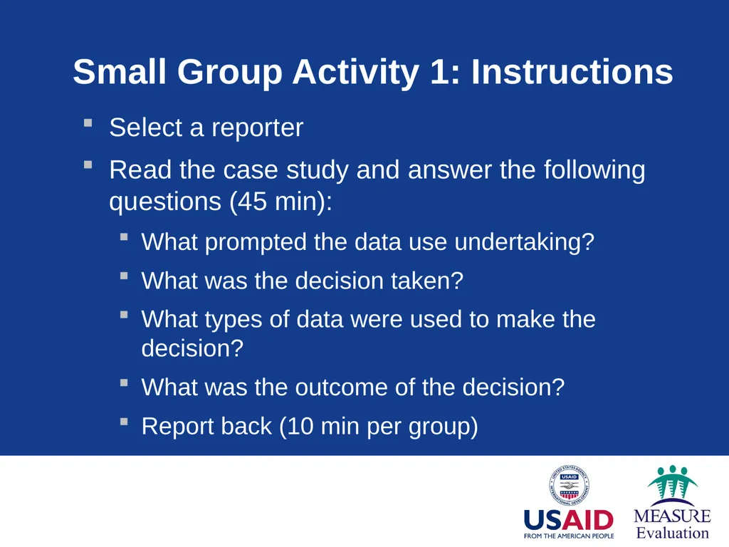 Generating Demand for Data Module 1 Session - slide 17 of 18