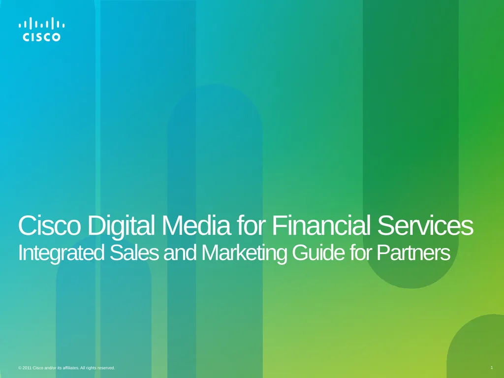 Cisco Digital Media for Financial Services - slide 1 of 19