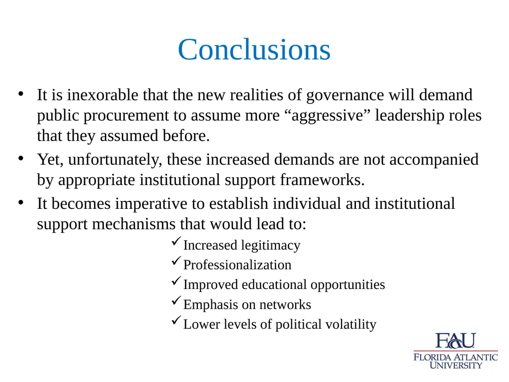 New Approaches to Institutional Development in - slide 10 of 10