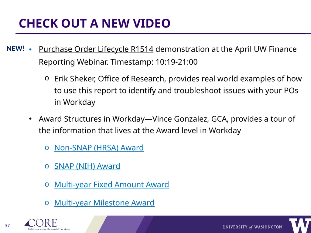 REMINDERS: Award Setup & Modification Requests - slide 37 of 42