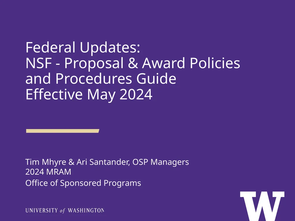 REMINDERS: Award Setup & Modification Requests - slide 3 of 42