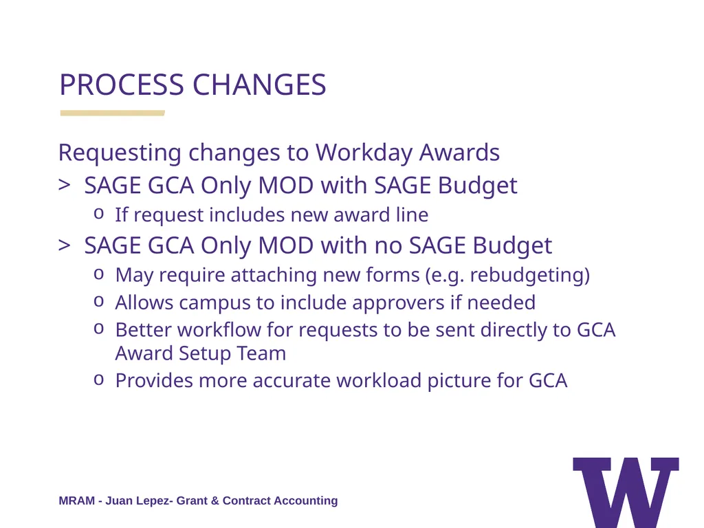 REMINDERS: Award Setup & Modification Requests - slide 18 of 42