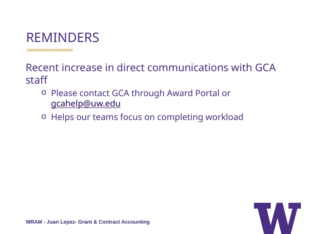 REMINDERS: Award Setup & Modification Requests - slide 25 of 42