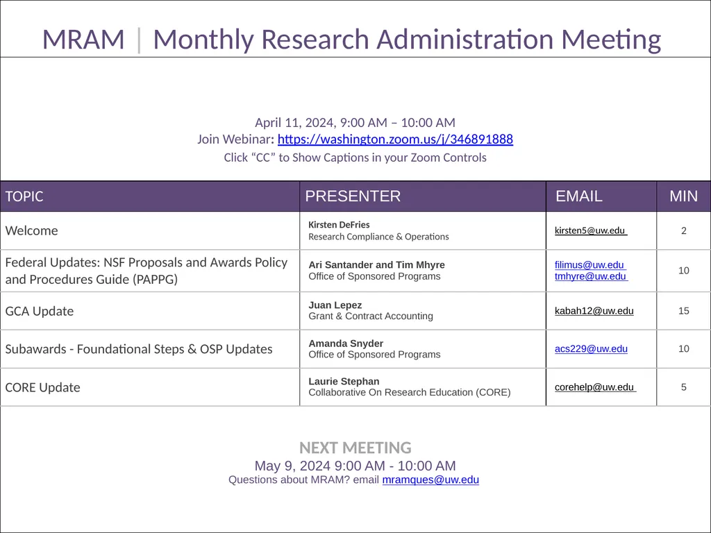 REMINDERS: Award Setup & Modification Requests - slide 1 of 42