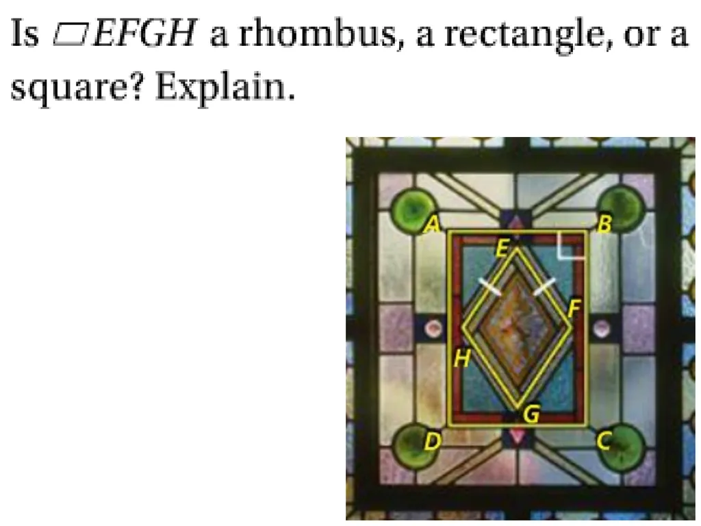 6-4 Properties of Rhombuses, Rectangles, and - slide 4 of 10