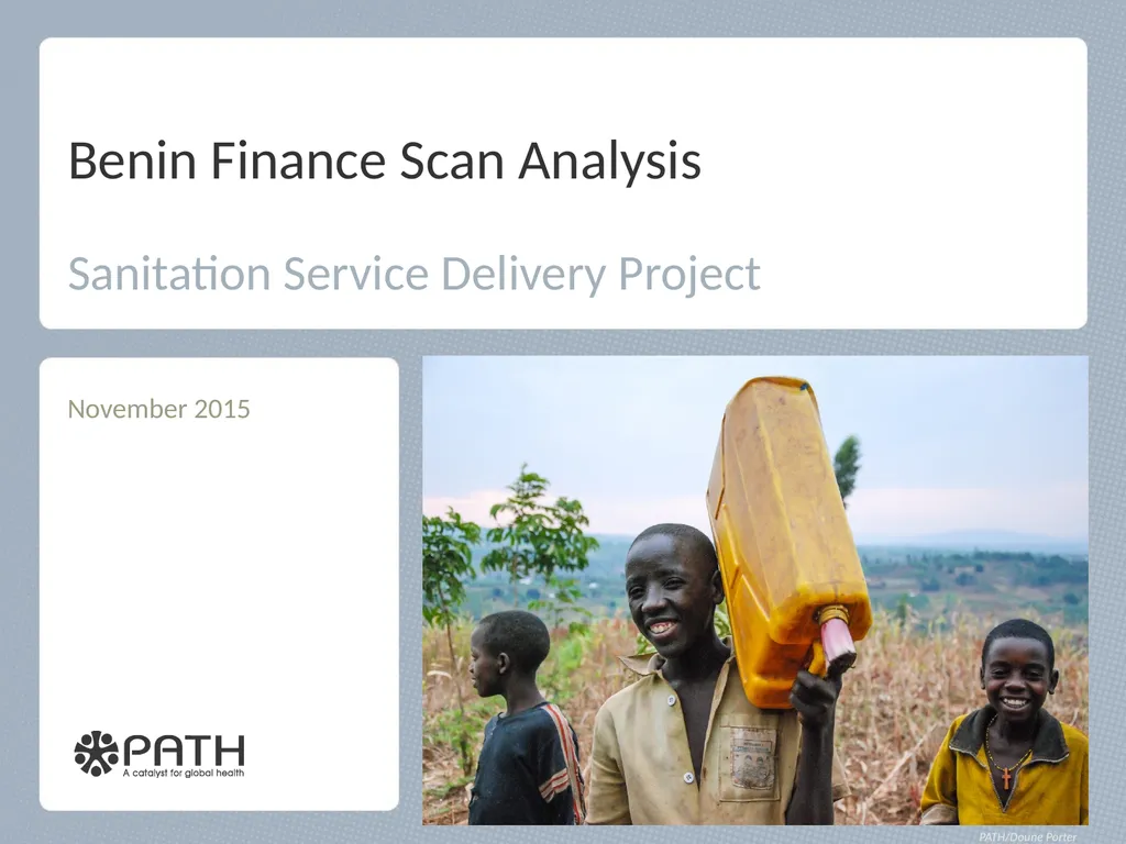 Benin Finance Scan Analysis Sanitation Service - slide 1 of 25