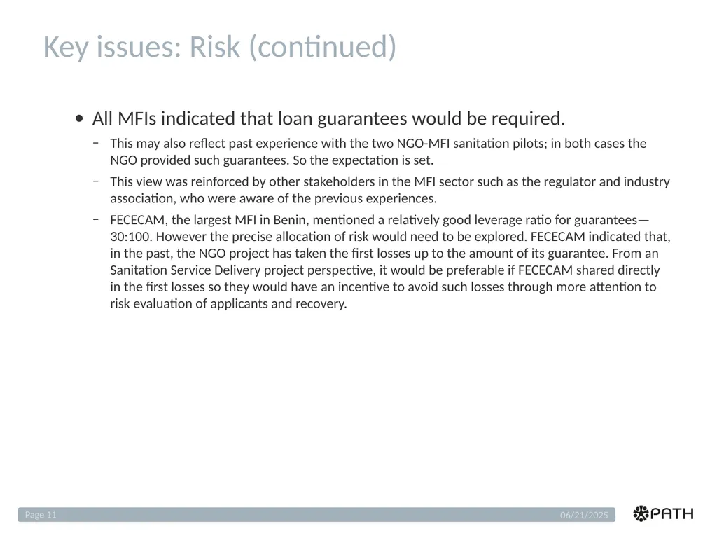 Benin Finance Scan Analysis Sanitation Service - slide 11 of 25