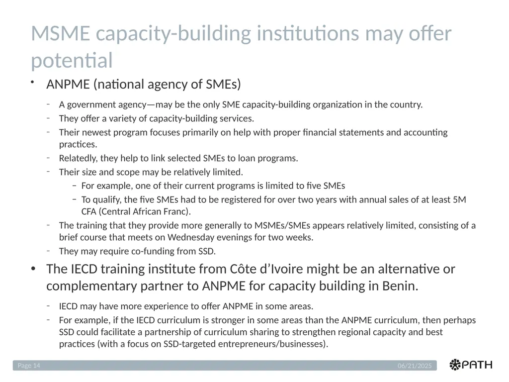 Benin Finance Scan Analysis Sanitation Service - slide 14 of 25