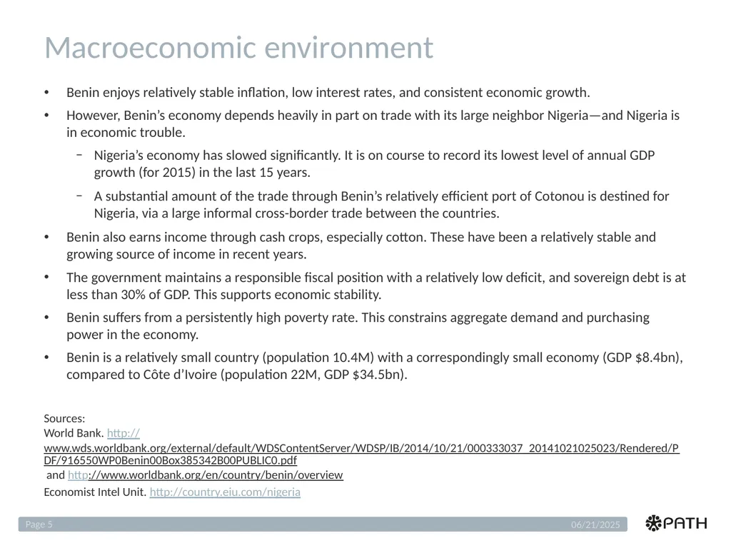 Benin Finance Scan Analysis Sanitation Service - slide 5 of 25