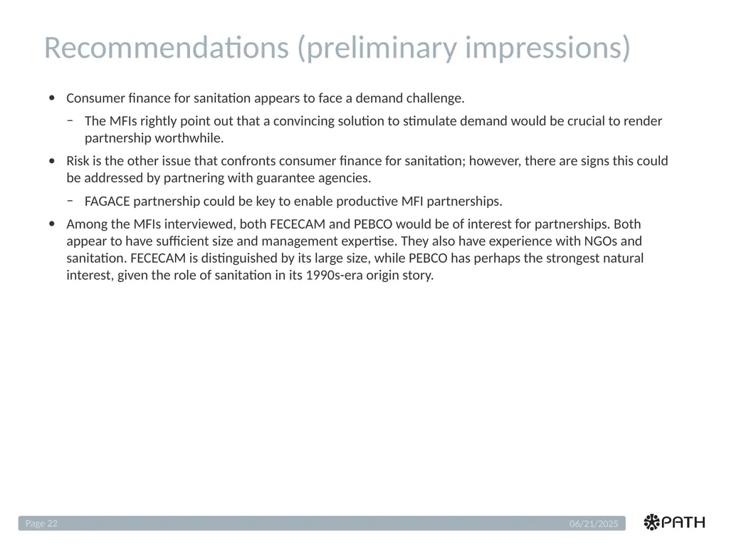 Benin Finance Scan Analysis Sanitation Service - slide 22 of 25
