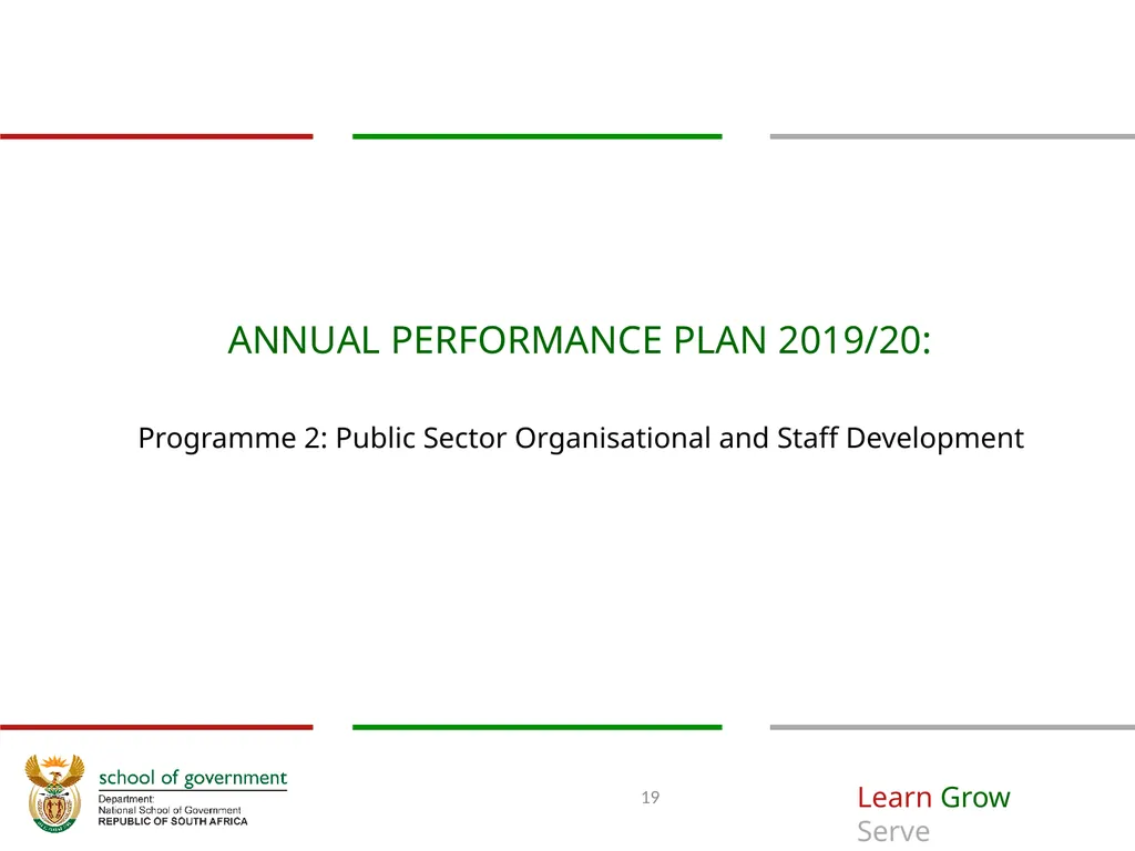 ANNUAL PERFORMANCE Plan for 2019/20 A presentation - slide 19 of 39