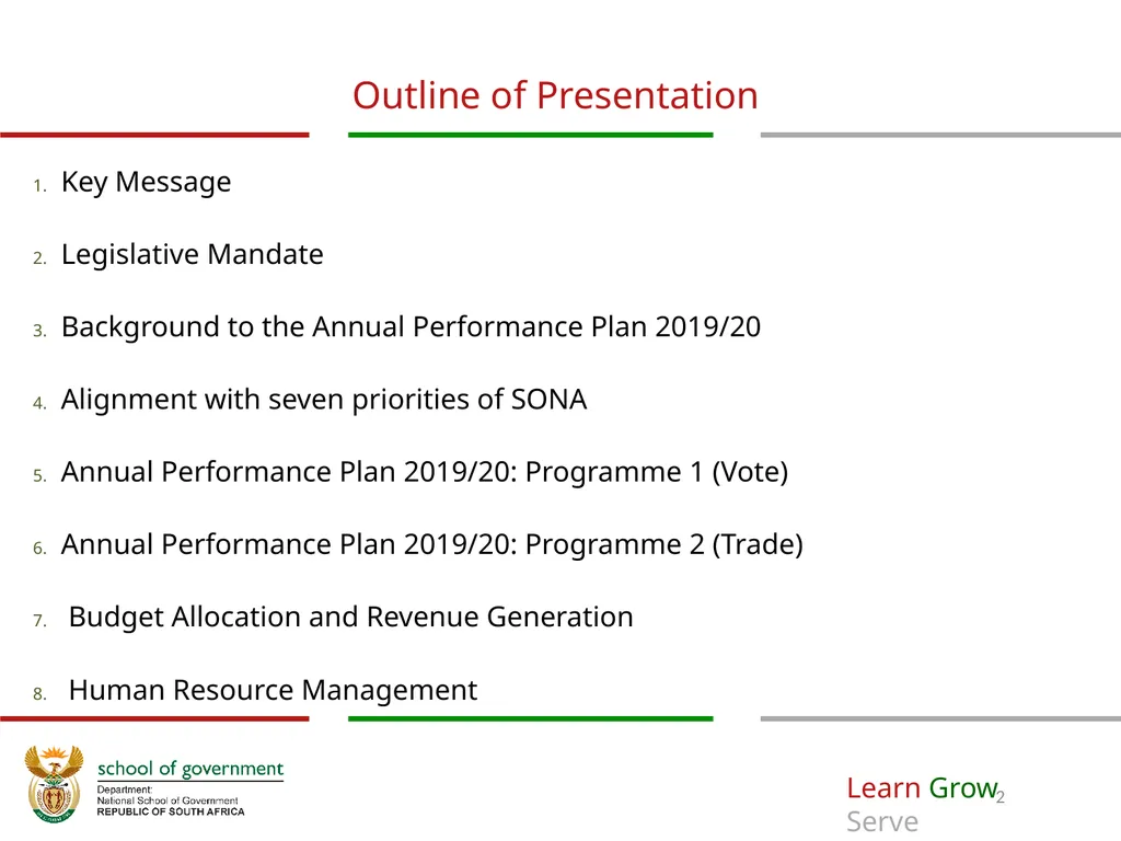 ANNUAL PERFORMANCE Plan for 2019/20 A presentation - slide 2 of 39