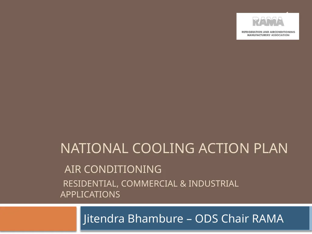 National Cooling action plan Air conditioning - slide 1 of 15
