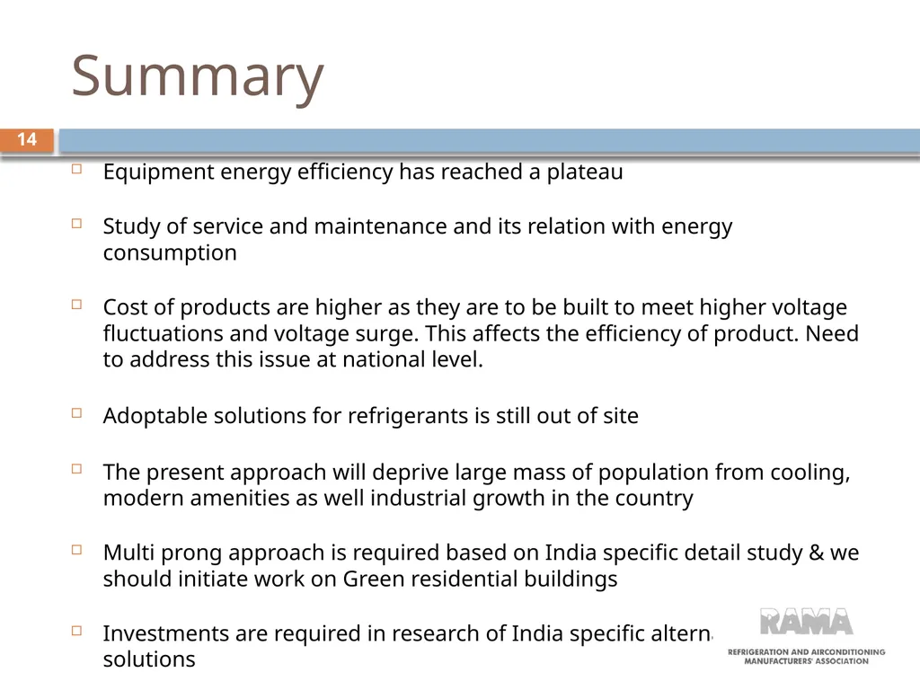 National Cooling action plan Air conditioning - slide 14 of 15