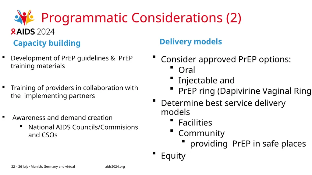 Preparing for PrEP Choice: Key Programmatic - slide 7 of 12