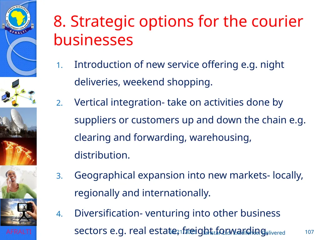 POSTAL AND COURIER TRAINING RUNNING A COURIER - slide 107 of 112