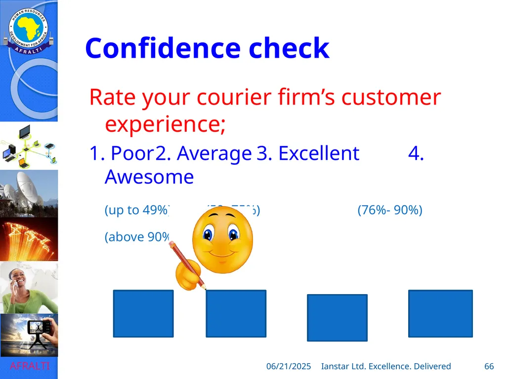 POSTAL AND COURIER TRAINING RUNNING A COURIER - slide 66 of 112