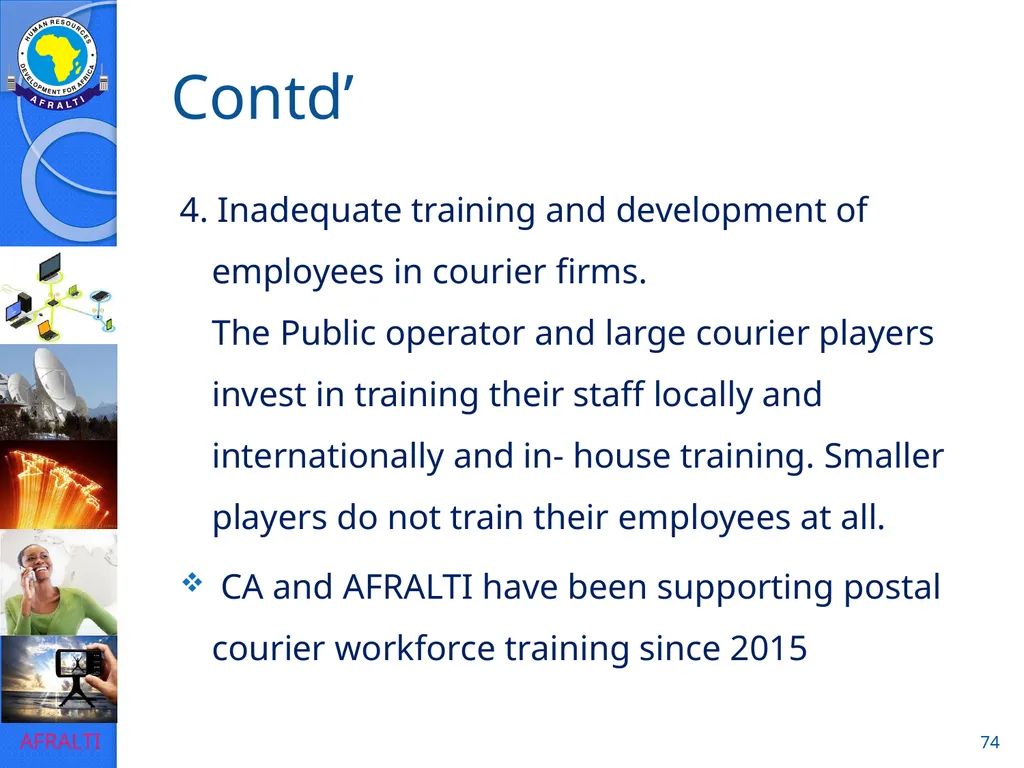 POSTAL AND COURIER TRAINING RUNNING A COURIER - slide 74 of 112