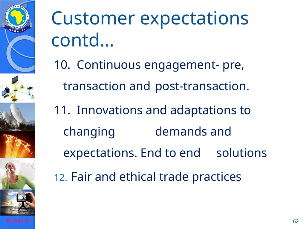 POSTAL AND COURIER TRAINING RUNNING A COURIER - slide 62 of 112