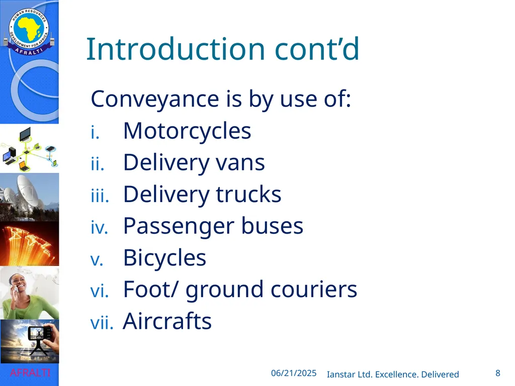 POSTAL AND COURIER TRAINING RUNNING A COURIER - slide 8 of 112