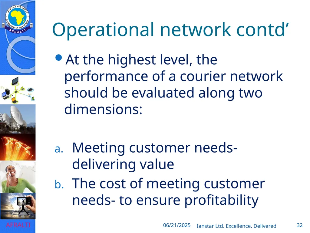 POSTAL AND COURIER TRAINING RUNNING A COURIER - slide 32 of 112