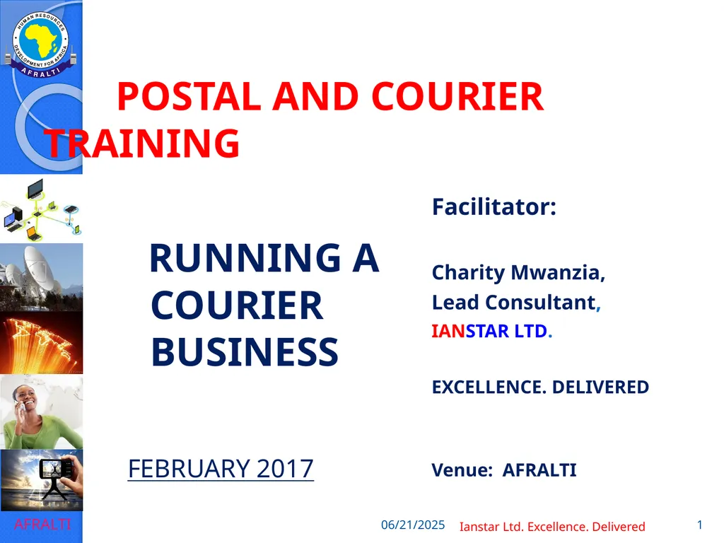 POSTAL AND COURIER TRAINING RUNNING A COURIER - slide 1 of 112