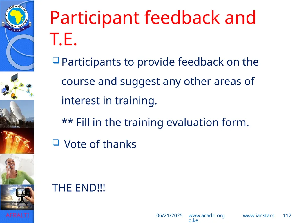 POSTAL AND COURIER TRAINING RUNNING A COURIER - slide 112 of 112