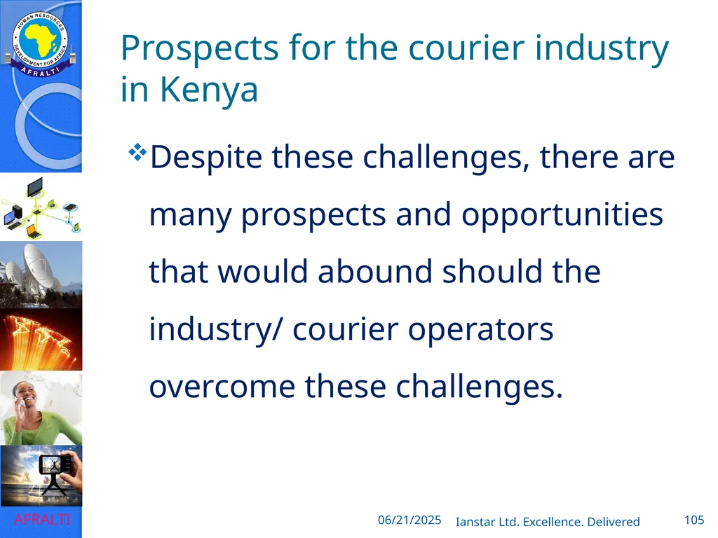 POSTAL AND COURIER TRAINING RUNNING A COURIER - slide 105 of 112