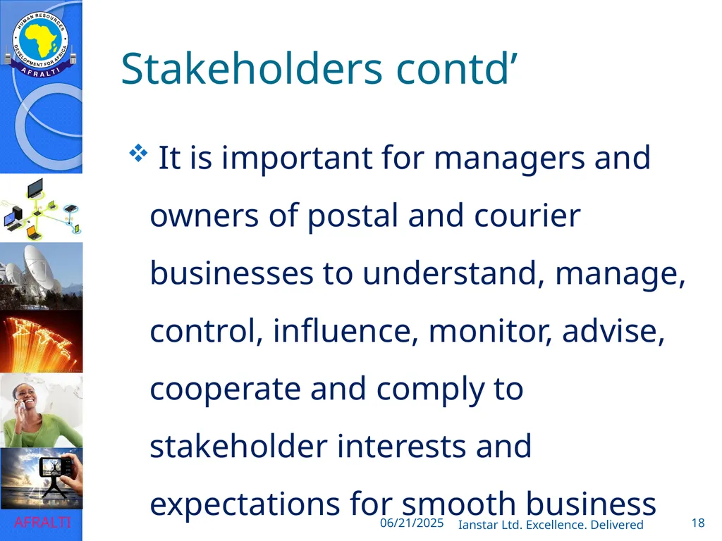 POSTAL AND COURIER TRAINING RUNNING A COURIER - slide 18 of 112