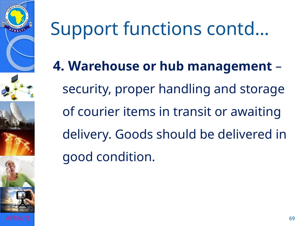 POSTAL AND COURIER TRAINING RUNNING A COURIER - slide 69 of 112