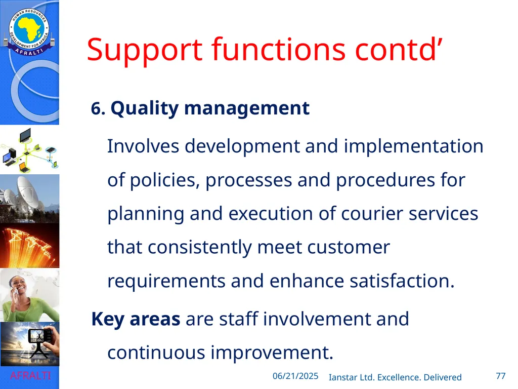 POSTAL AND COURIER TRAINING RUNNING A COURIER - slide 77 of 112