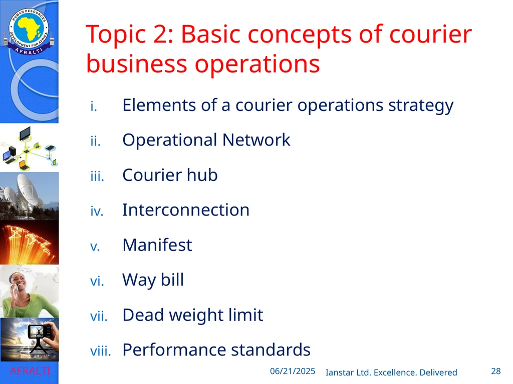 POSTAL AND COURIER TRAINING RUNNING A COURIER - slide 28 of 112