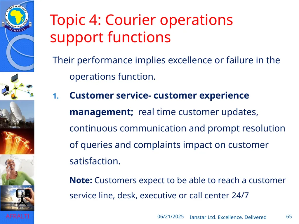 POSTAL AND COURIER TRAINING RUNNING A COURIER - slide 65 of 112