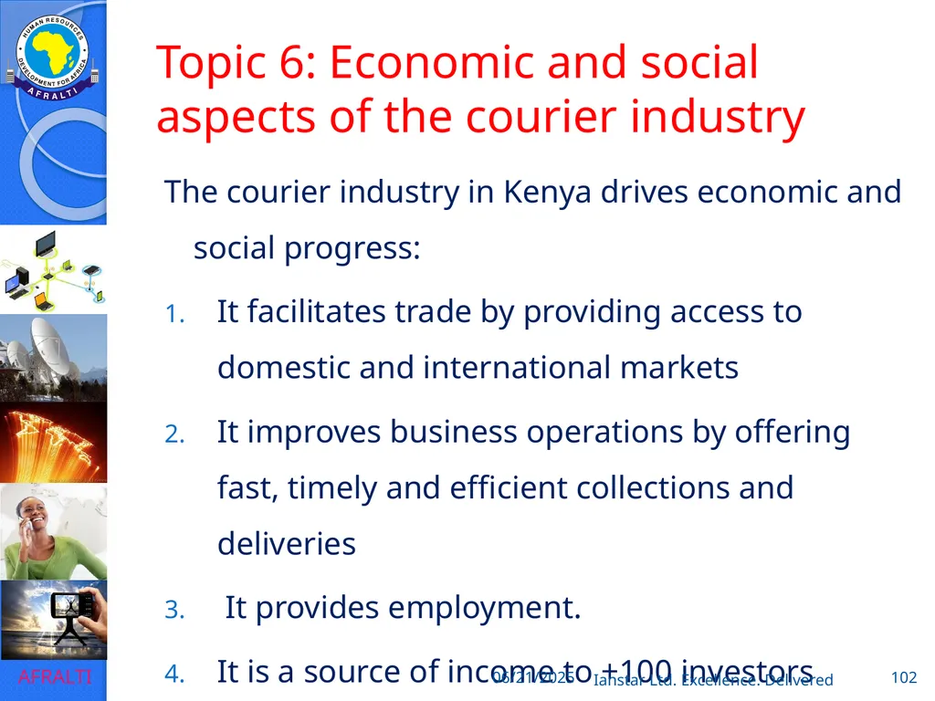 POSTAL AND COURIER TRAINING RUNNING A COURIER - slide 102 of 112