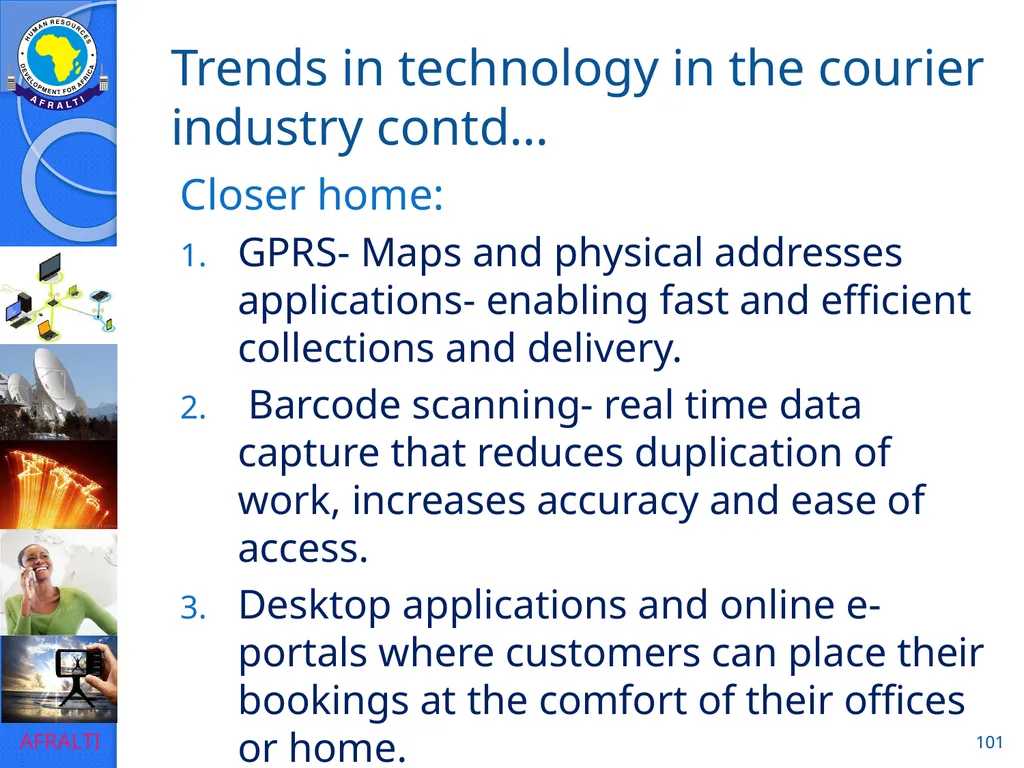 POSTAL AND COURIER TRAINING RUNNING A COURIER - slide 101 of 112