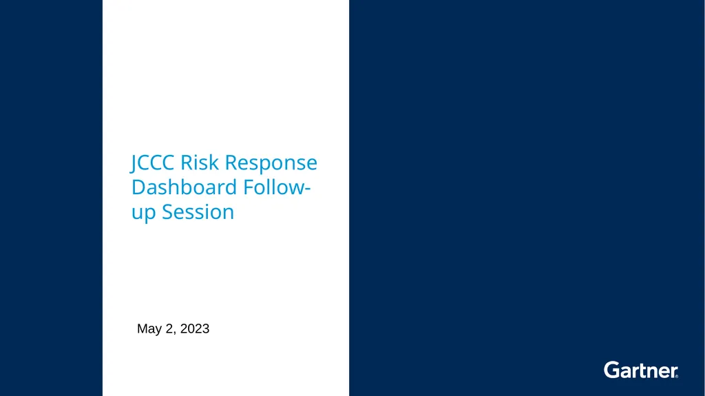 JCCC Risk Response Dashboard Follow-up Session May - slide 1 of 15