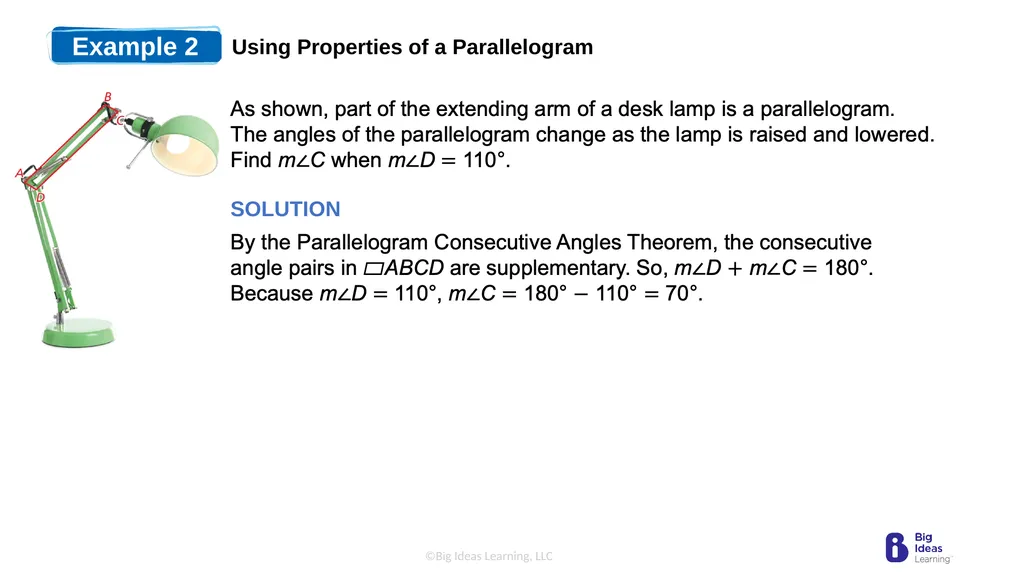 Lesson 7.2 Properties of Parallelograms Learning - slide 11 of 15