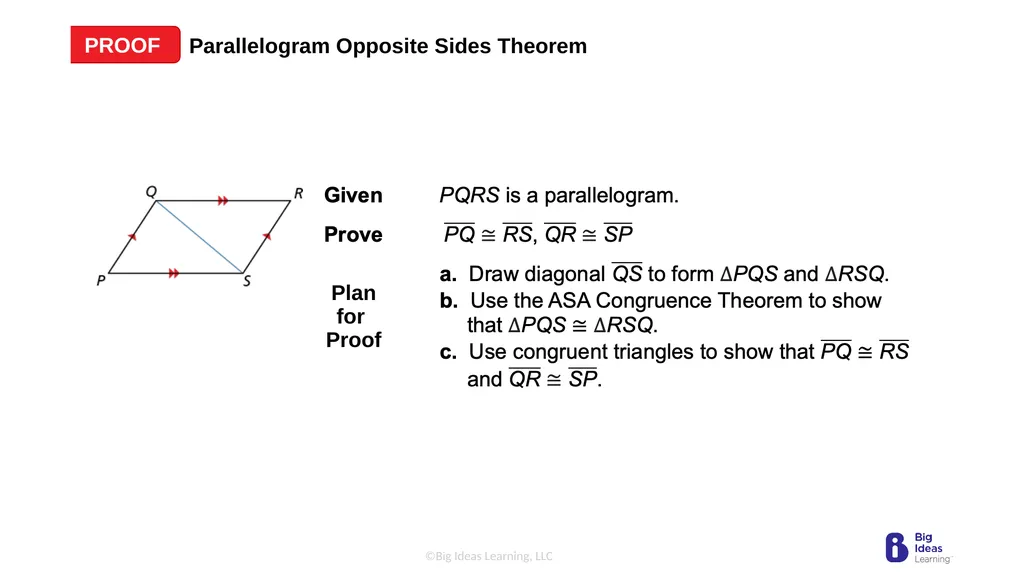 Lesson 7.2 Properties of Parallelograms Learning - slide 5 of 15