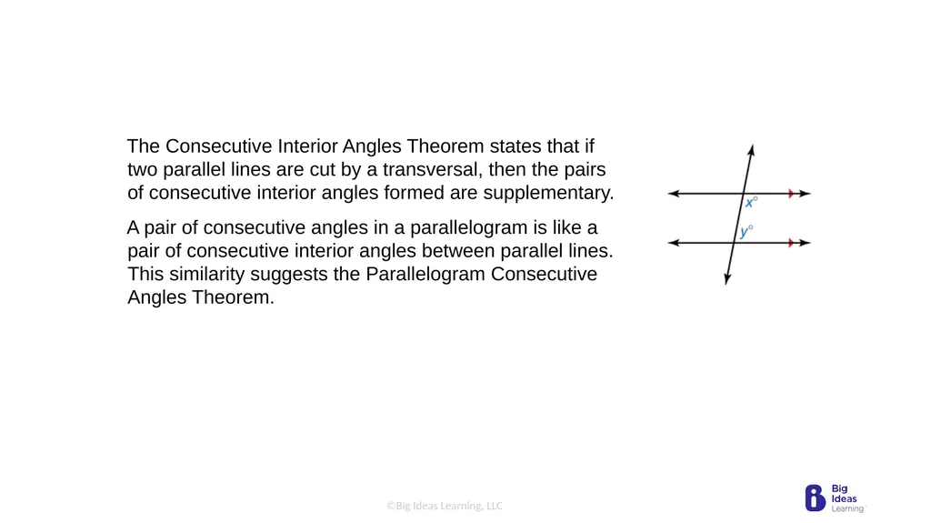 Lesson 7.2 Properties of Parallelograms Learning - slide 8 of 15