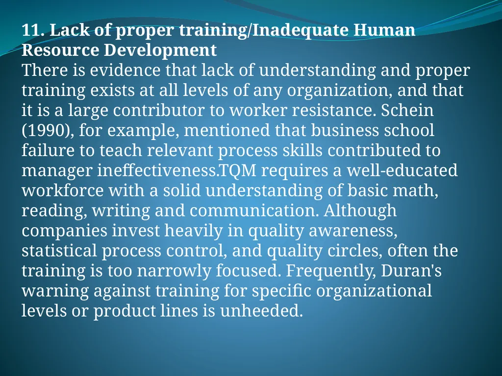 IMPLEMENTING TOTAL QUALITY MANAGEMENT IN - slide 31 of 34