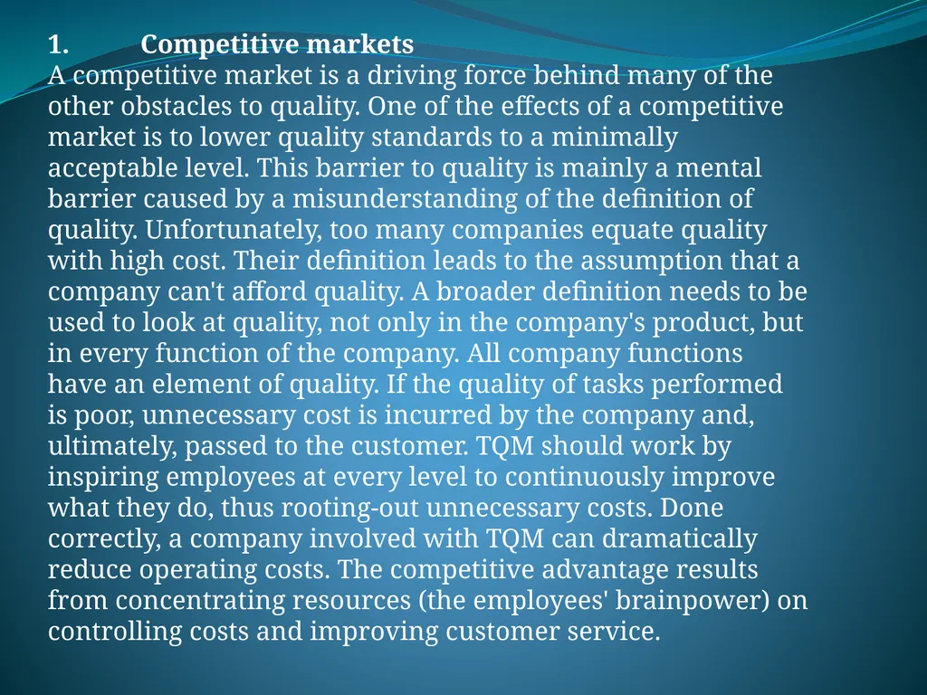 IMPLEMENTING TOTAL QUALITY MANAGEMENT IN - slide 20 of 34